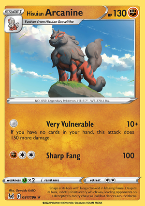 SWSH Lost Origin 084-196 Hisuian Arcanine