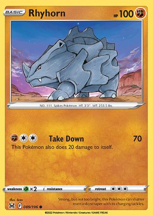 SWSH Lost Origin 089-196 Rhyhorn