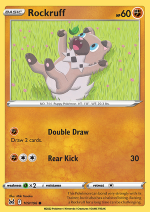 SWSH Lost Origin 109-196 Rockruff