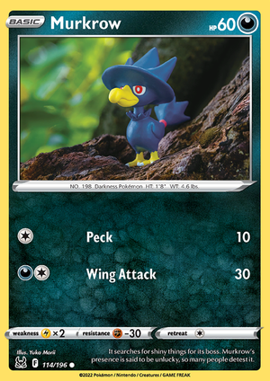 SWSH Lost Origin 114-196 Murkrow