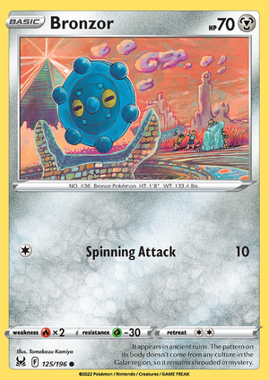 SWSH Lost Origin 125-196 Bronzor