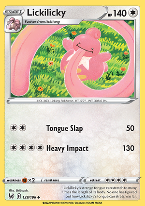 SWSH Lost Origin 139-196 Lickilicky