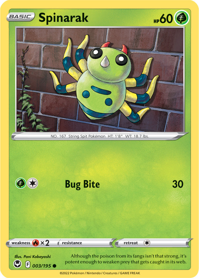 SWSH Silver Tempest 003/195 Spinarak