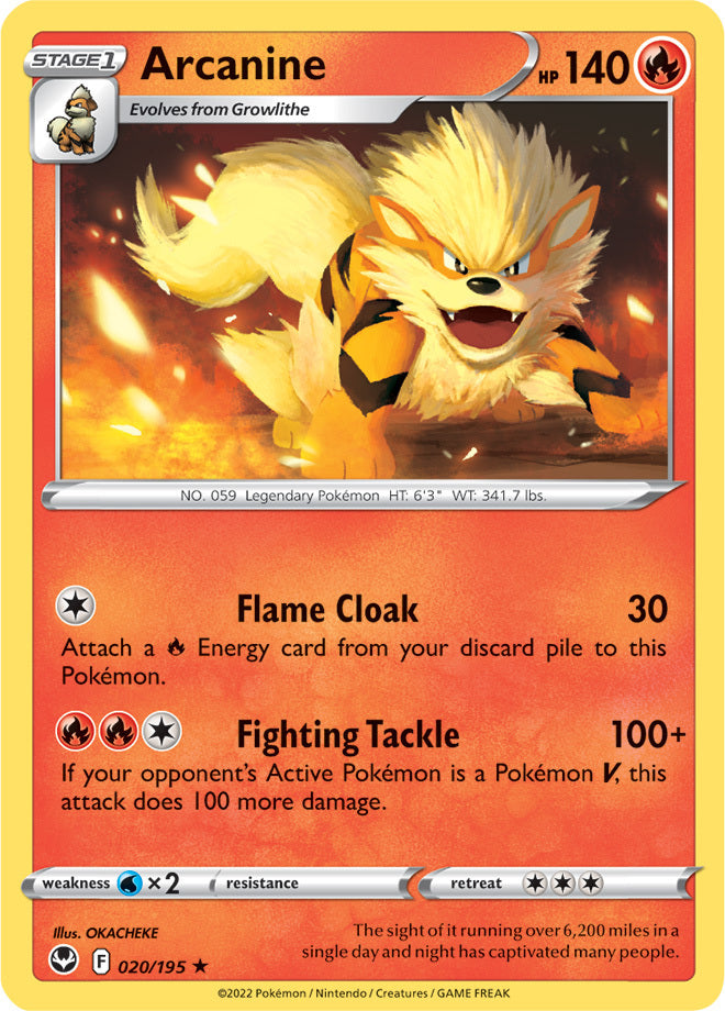 SWSH Silver Tempest 020/195 Arcanine
