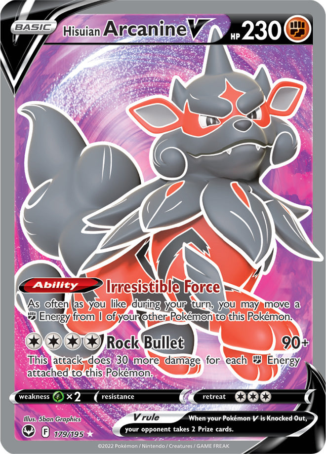 SWSH Silver Tempest 179/195 Hisuian Arcanine V