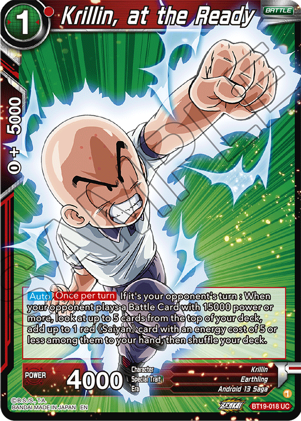 Zenkai Series FIGHTER’S AMBITION BT19-018 Krillin, at the Ready