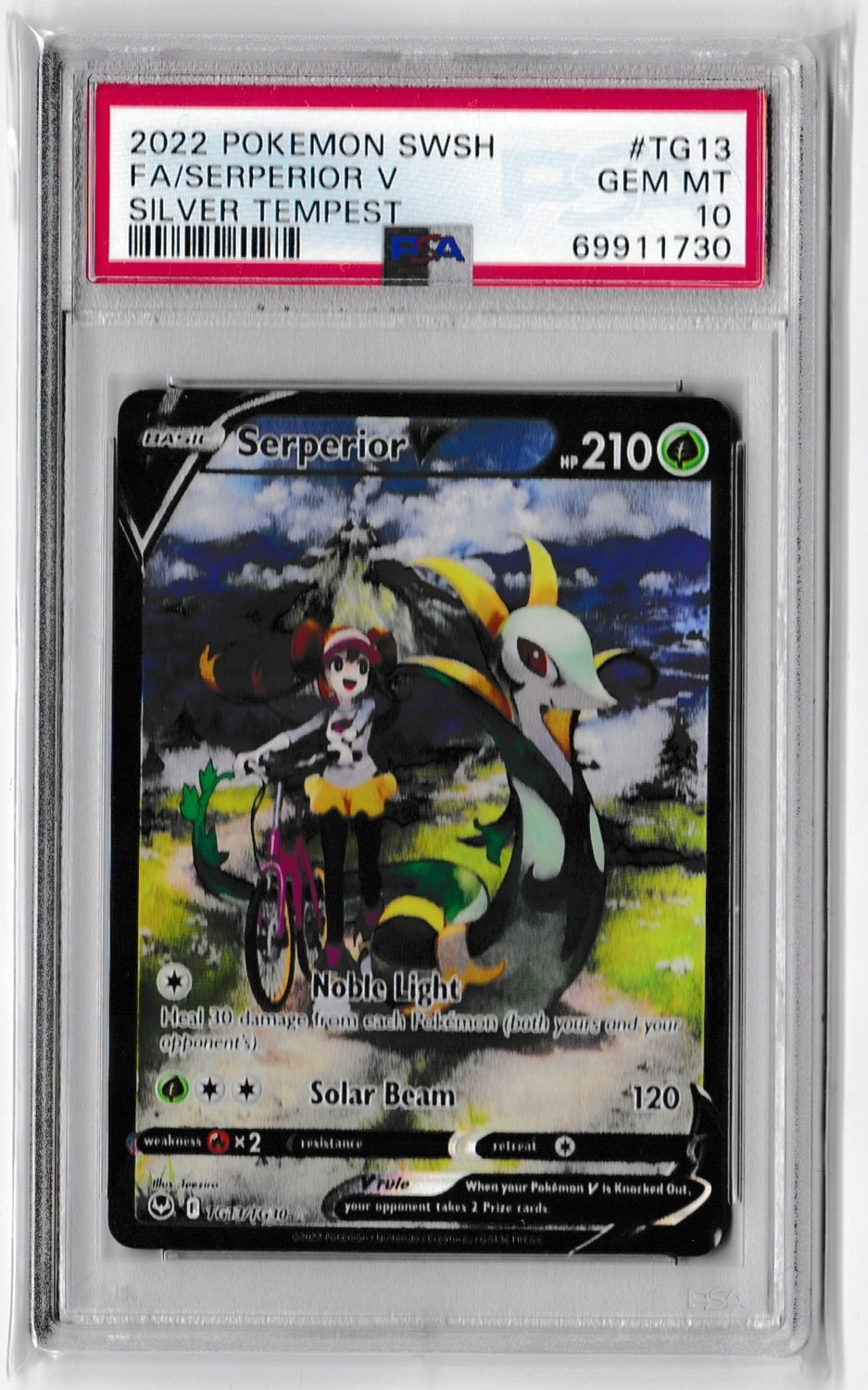 Pokemon Sword and Shield Silver Tempest TG13 Full Art/Serperior V GEM MINT 10