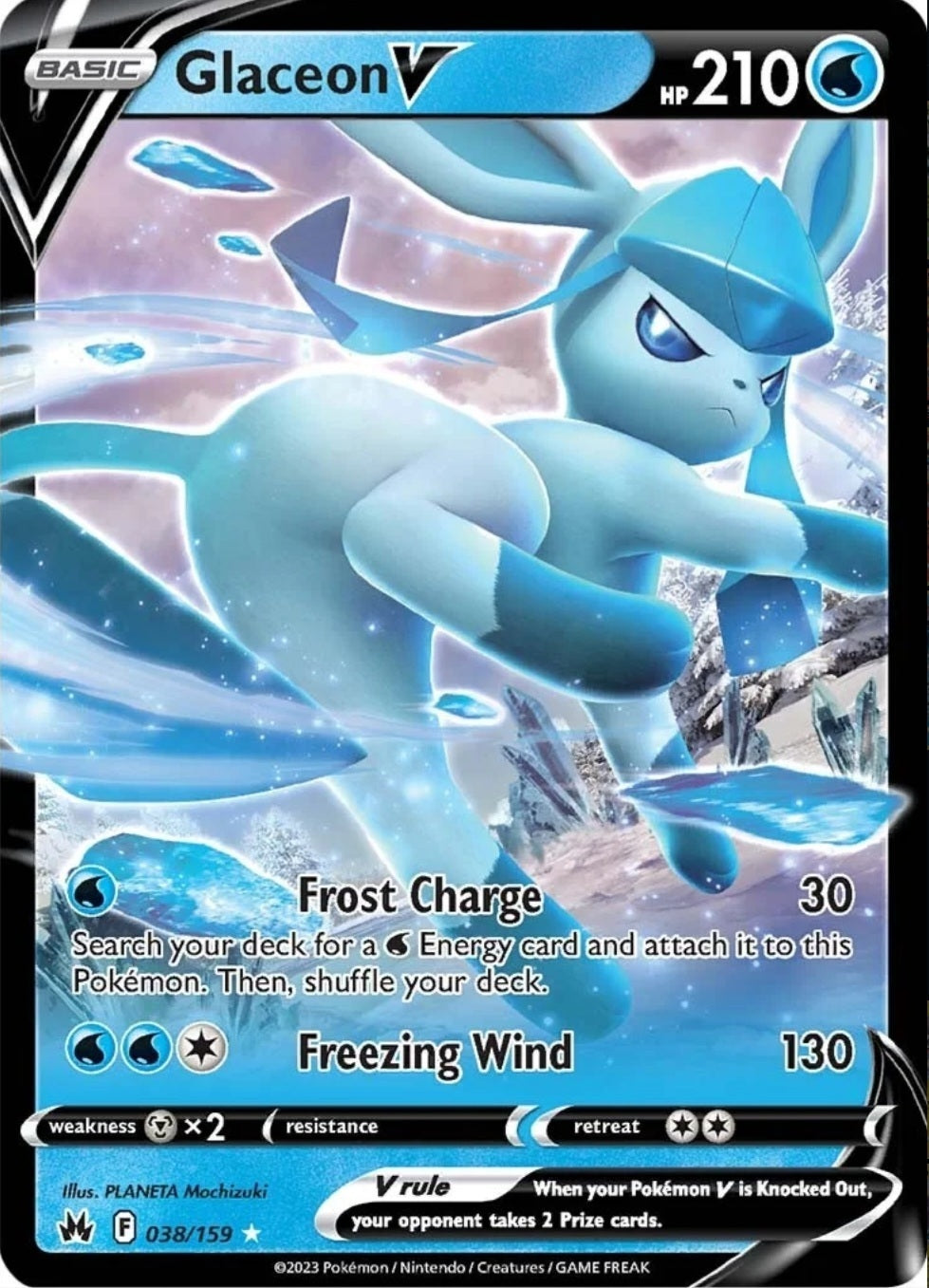 SWSH Crown Zenith 038/159 Glaceon V