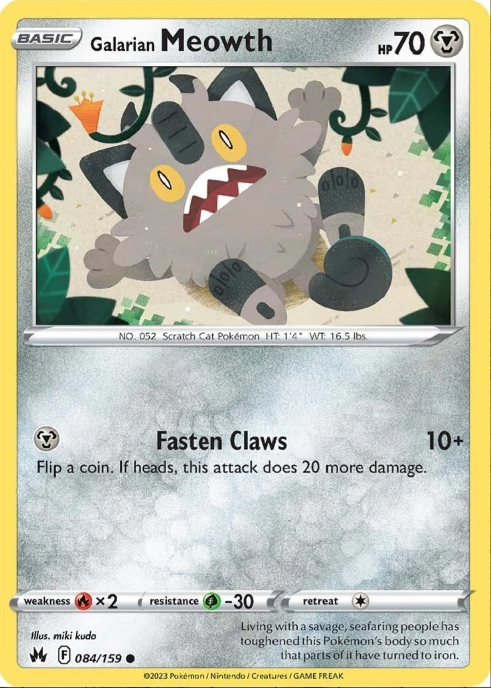 SWSH Crown Zenith 084/159 Galarian Meowth