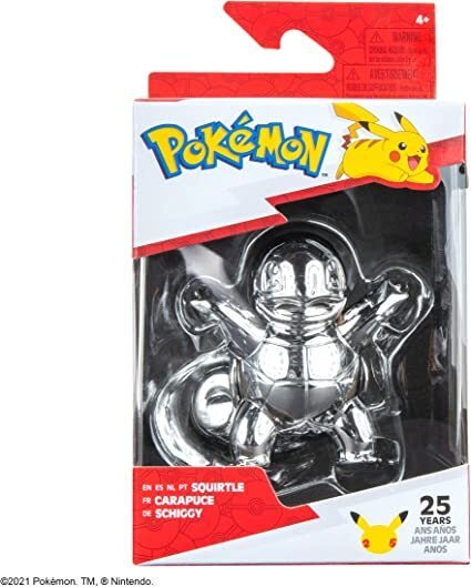 Pokemon 25th Celebration 3" Silver Figure Squirtle