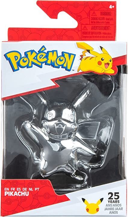 Pokemon 25th Celebration 3" Silver Figure Pikachu