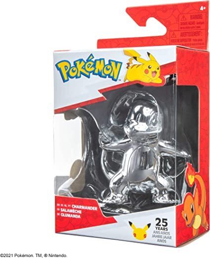 Pokemon 25th Celebration 3" Silver Figure Charmander