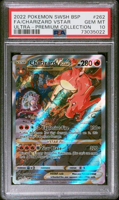 Pokemon Swsh Black Star Promo 262 Full Art/Charizard Vstar Sword & Shield Ultra-Premium Collection-Charizard PSA 10