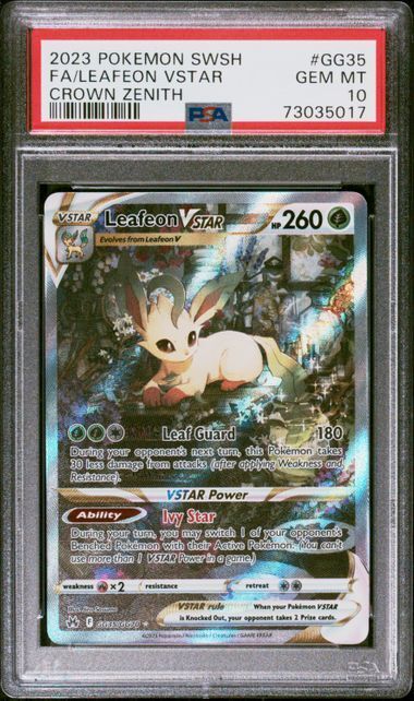 Pokemon Sword and Shield Crown Zenith GG35 Full Art/Leafeon Vstar PSA 10