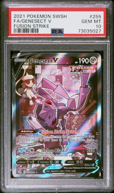 Pokemon Sword & Shield Fusion Strike 255 Full Art/Genesect V PSA 10
