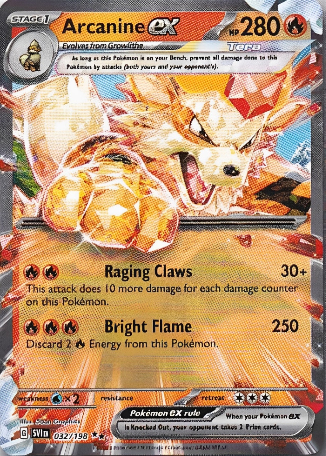 Scarlet & Violet Base Set 032/198 Arcanine ex