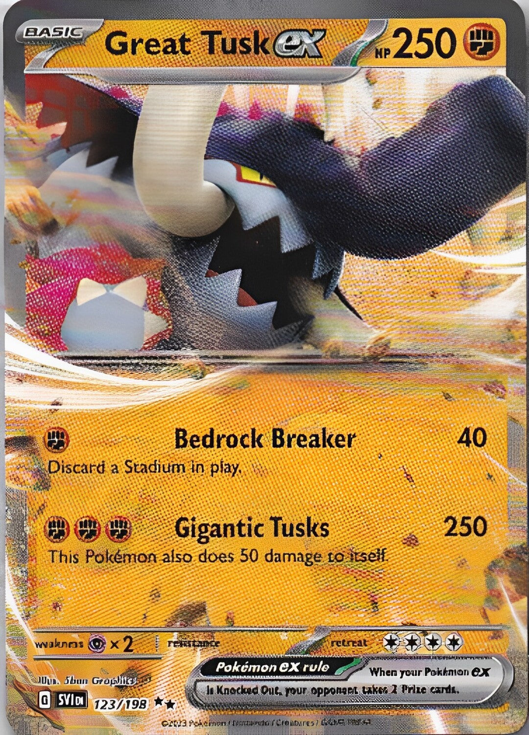 Scarlet & Violet Base Set 123/198 Great Tusk ex