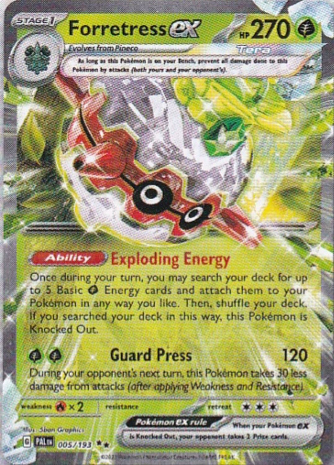 Scarlet & Violet Paldea Evolved 005/193 Forretress ex