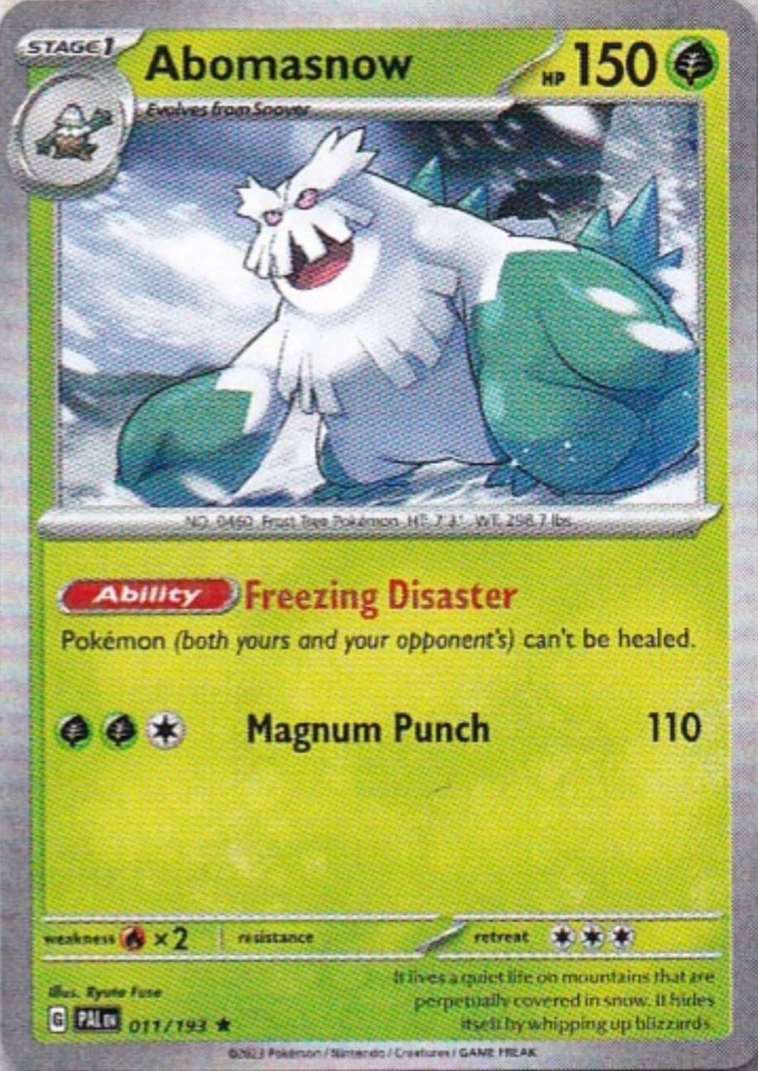 Scarlet & Violet Paldea Evolved 011/193 Abomasnow Reverse Holo