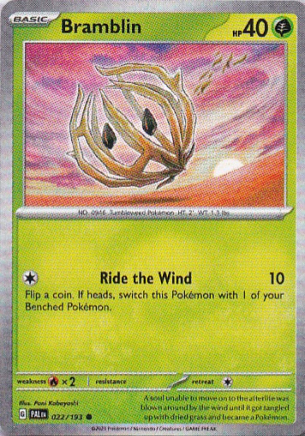 Scarlet & Violet Paldea Evolved 022/193 Bramblin