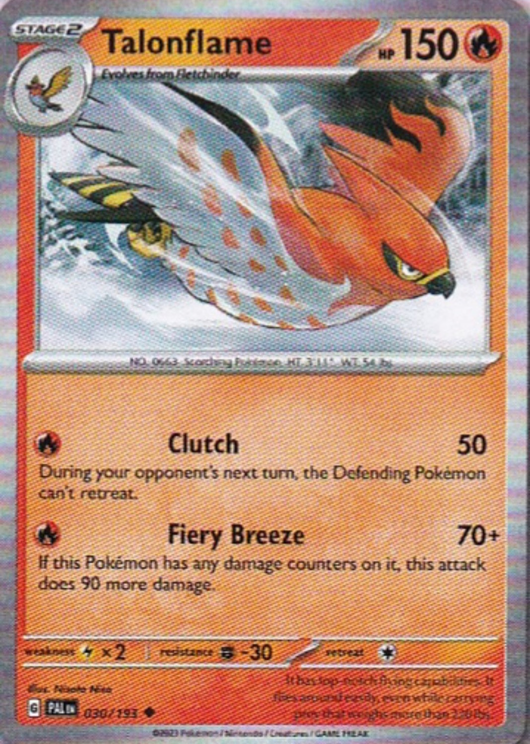 Scarlet & Violet Paldea Evolved 030/193 Talonflame