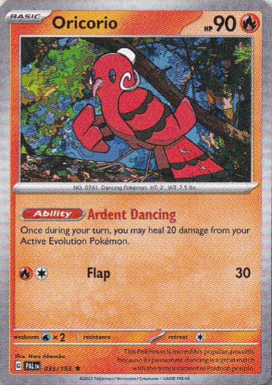 Scarlet & Violet Paldea Evolved 033/193 Oricorio Holo