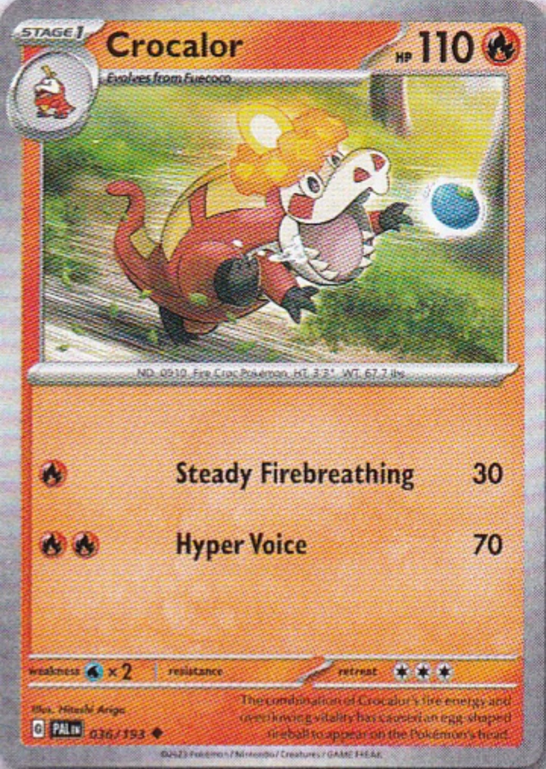 Scarlet & Violet Paldea Evolved 036/193 Crocalor Reverse Holo