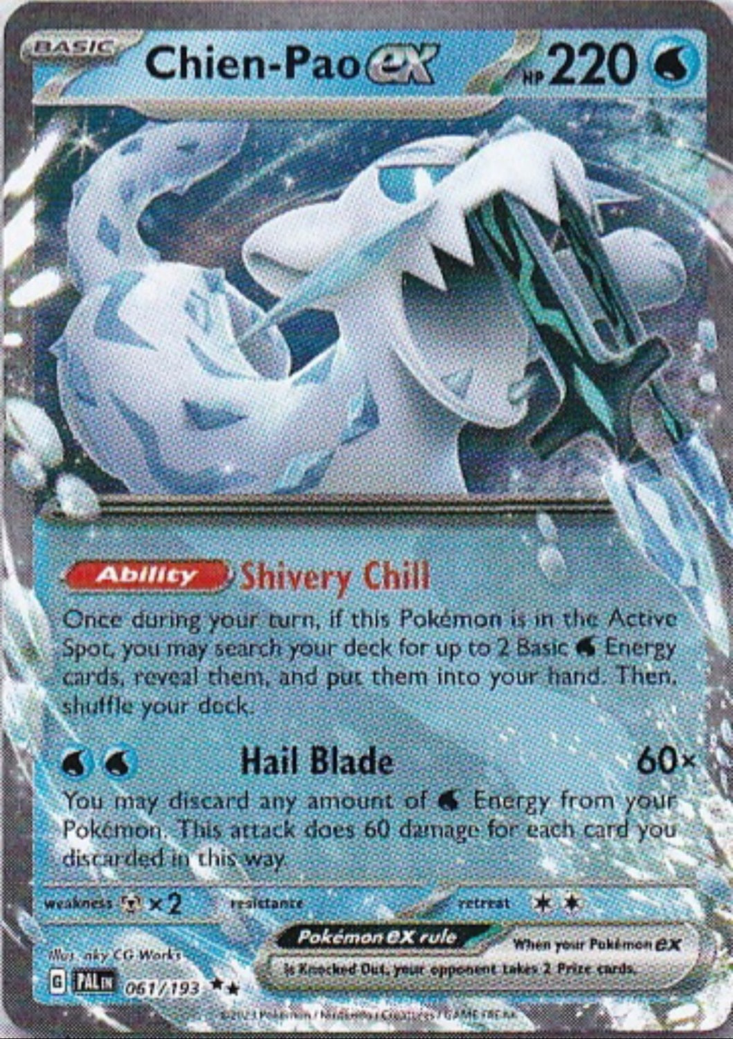 Scarlet & Violet Paldea Evolved 061/193 Chien-Pao ex