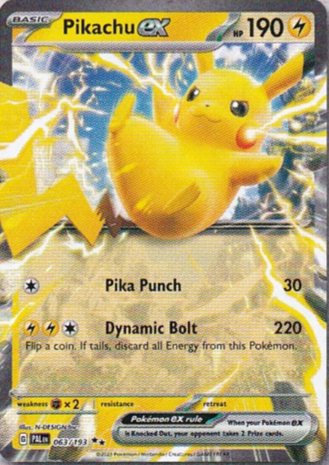 Scarlet & Violet Paldea Evolved 063/193 Pikachu ex