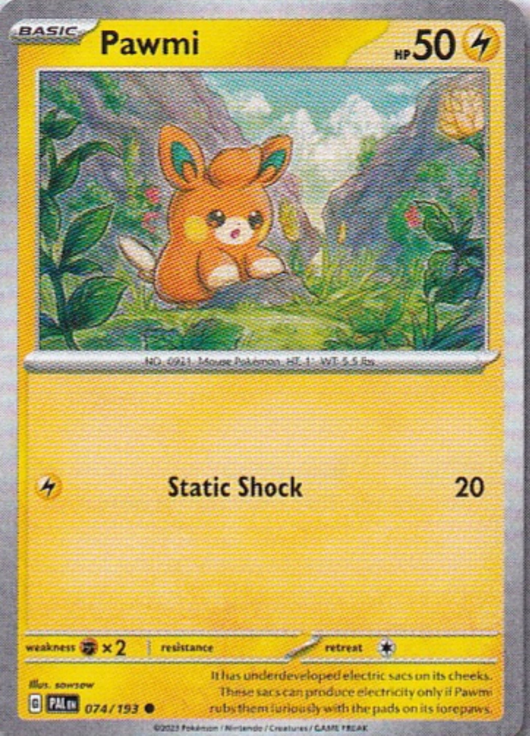 Scarlet & Violet Paldea Evolved 074/193 Pawmi