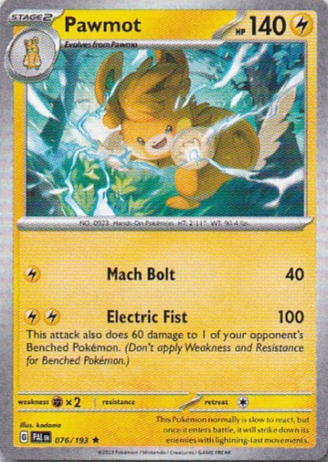 Scarlet & Violet Paldea Evolved 076/193 Pawmot