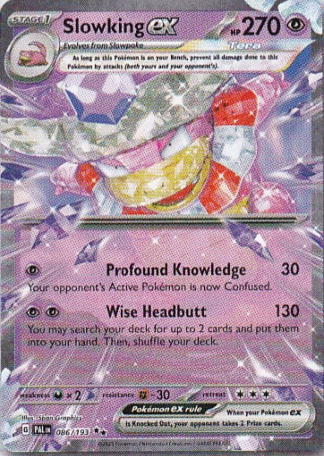 Scarlet & Violet Paldea Evolved 086/193 Slowking ex