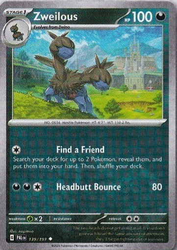 Scarlet & Violet Paldea Evolved 139/193 Zweilous