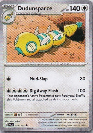 Scarlet & Violet Paldea Evolved 157/193 Dudunsparce