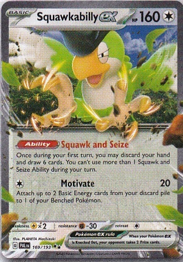 Scarlet & Violet Paldea Evolved 169/193 Squawkabilly ex