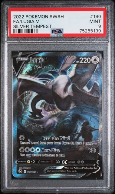 Pokemon Sword and Shield Silver Tempest 186 Full Art / Lugia V PSA 9