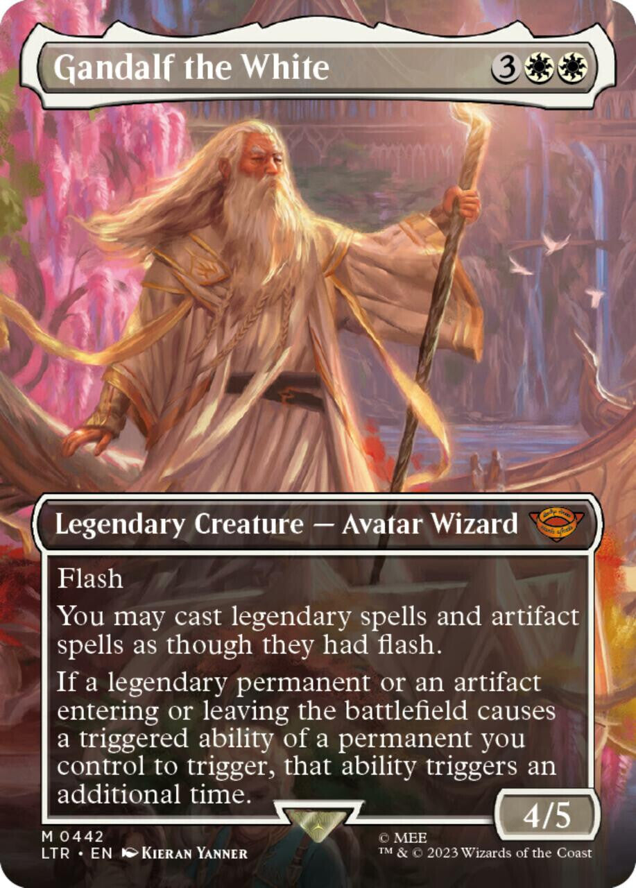 MTG Lord Of The Rings 0442 Gandalf the White (Borderless Art Foil)