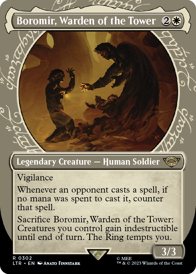 MTG Lord Of The Rings 0302 Boromir, Warden of the Tower (Showcase)