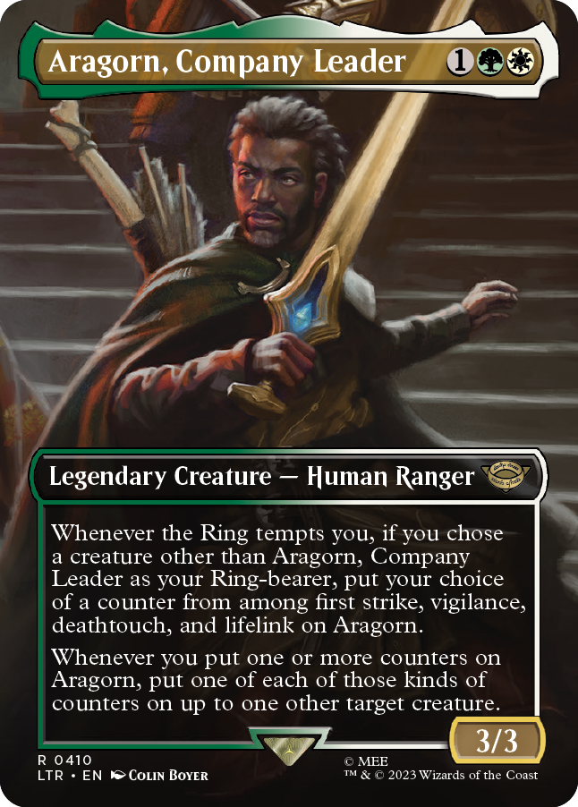 MTG Lord Of The Rings 0410 Aragorn, Company Leader (Borderless Art Foil)