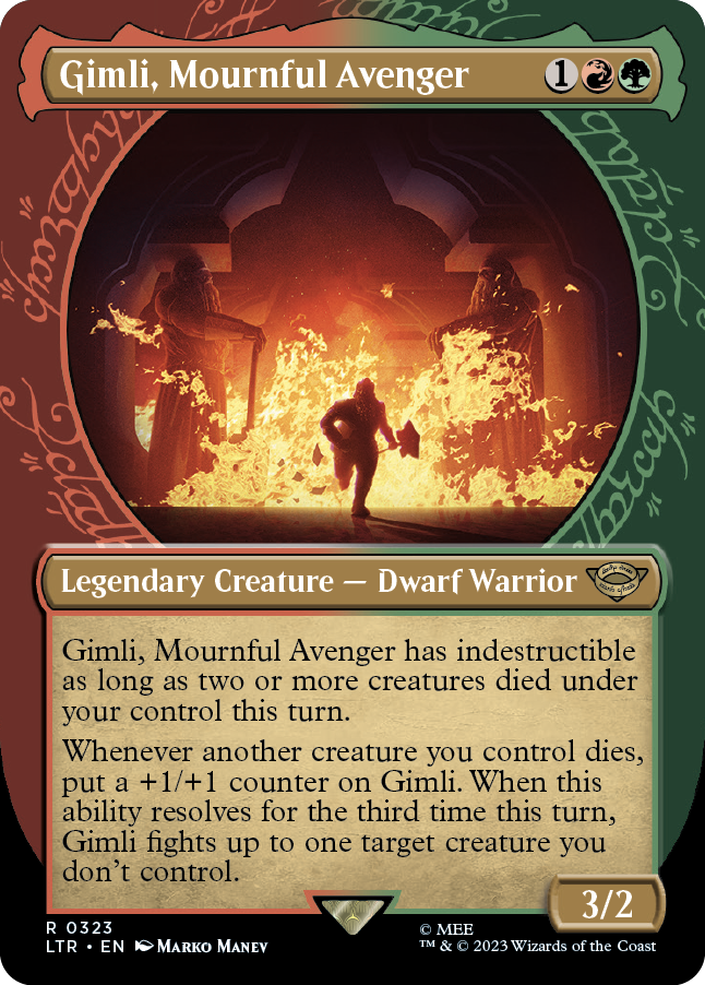 MTG Lord Of The Rings 0323 Gimli, Mournful Avenger (Showcase Foil)