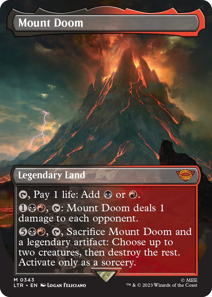 MTG Lord Of The Rings 0343 Mount Doom (Borderless Art Foil)