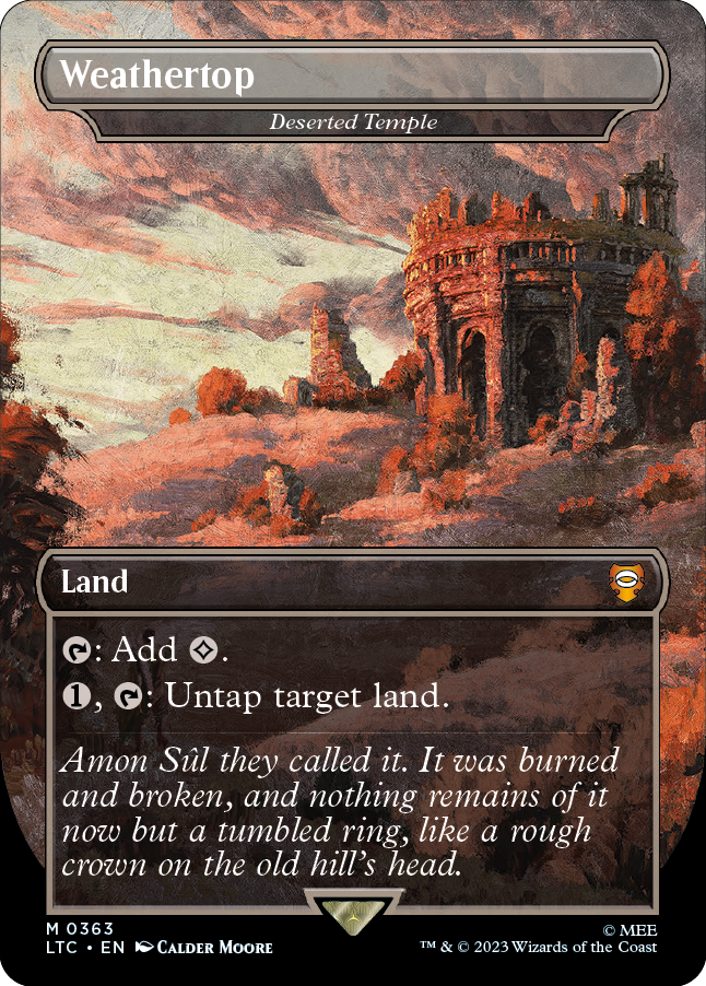 MTG Lord Of The Rings 0363 Deserted Temple (Borderless Art)