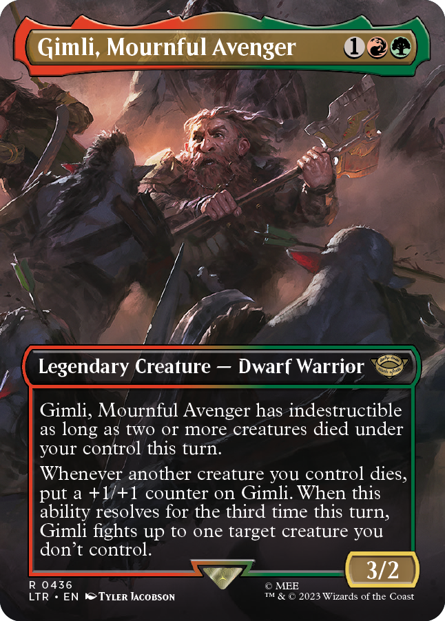 MTG Lord Of The Rings 0436 Gimli, Mournful Avenger (Borderless Art Foil)