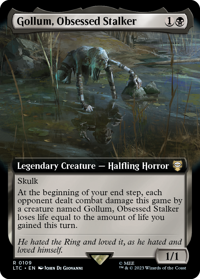 MTG Lord Of The Rings 0109 Gollum, Obsessed Stalker (Extended Art)