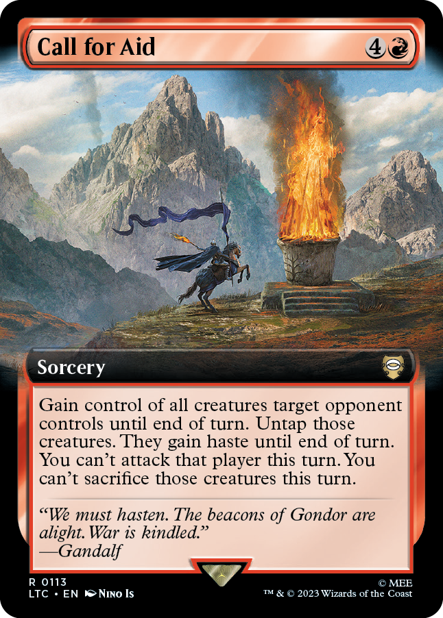 MTG Lord Of The Rings 0113 Call for Aid (Extended Art)