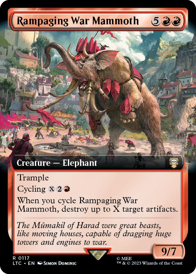 MTG Lord Of The Rings 0017 Rampaging War Mammoth (Extended Art)