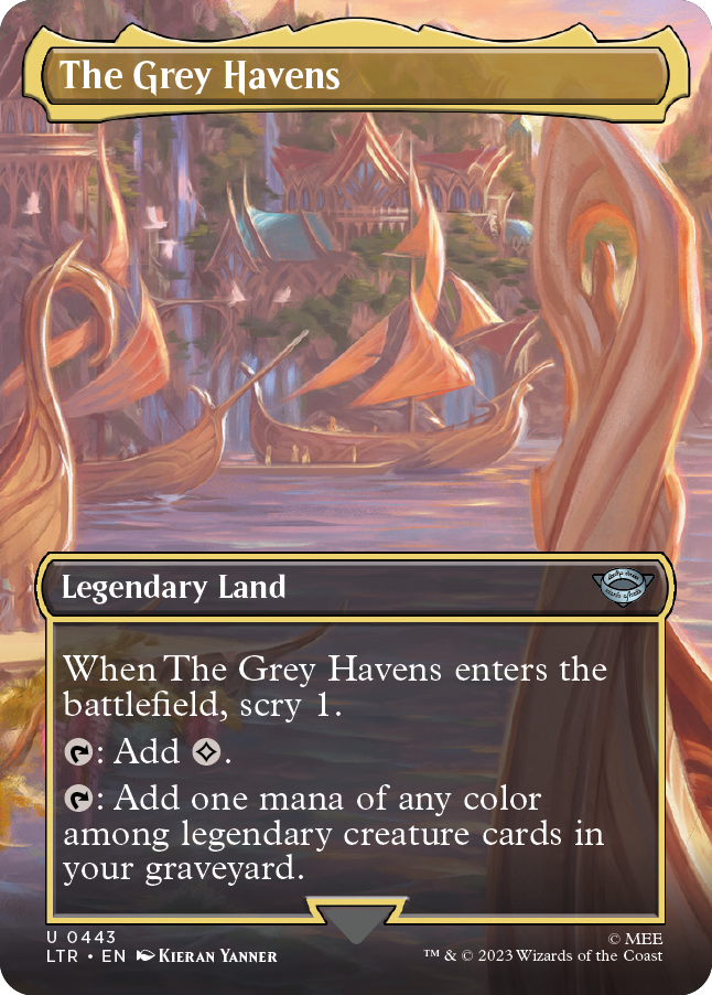 MTG Lord Of The Rings 0443 The Grey Havens (Borderless Art Foil)