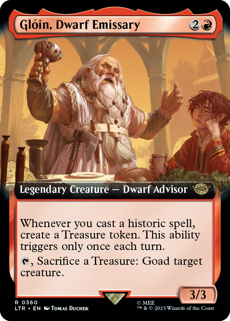MTG Lord Of The Rings 0360 Glóin, Dwarf Emissary (Extended Art)