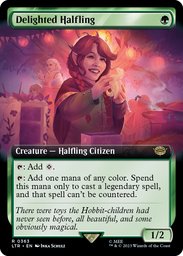 MTG Lord Of The Rings 0363 Delighted Halfling (Extended Art)