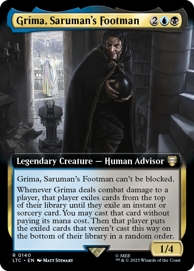 MTG Lord Of The Rings 0140 Gríma, Saruman's Footman (Extended Art)